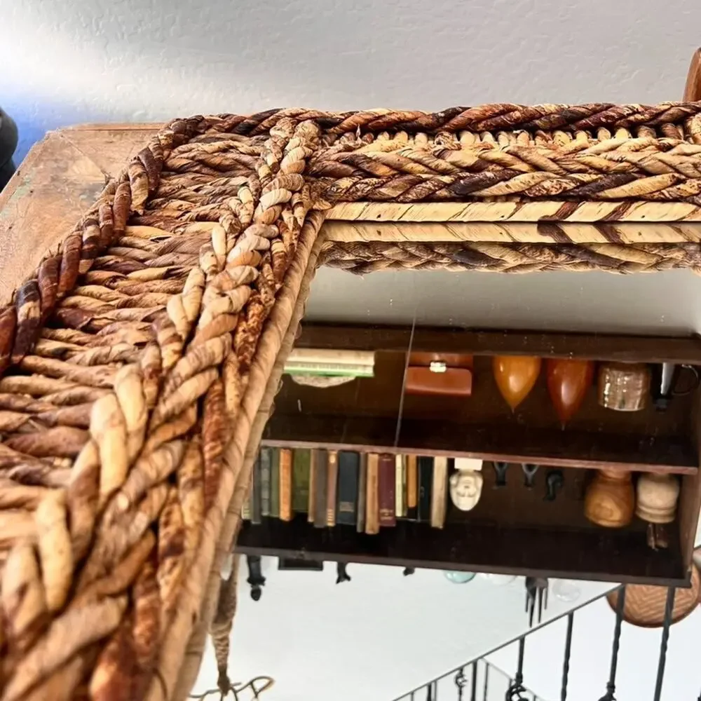Rectangular Woven Rope Wall Mirror 27.5
